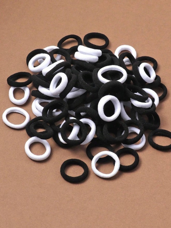 BLACK and WHITE BANDS - mix černých a bílých gumiček gumiček, 40 ks