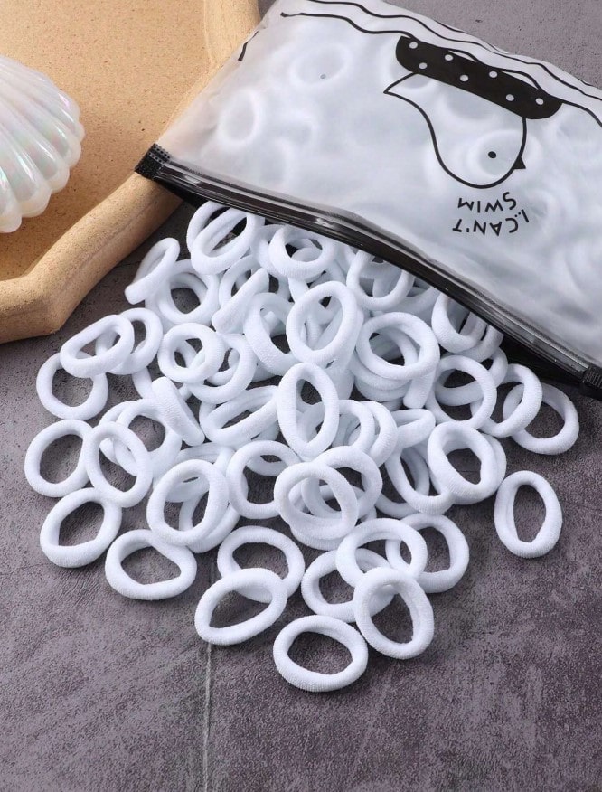 WHITE BANDS - bílé gumičky, 40 ks
