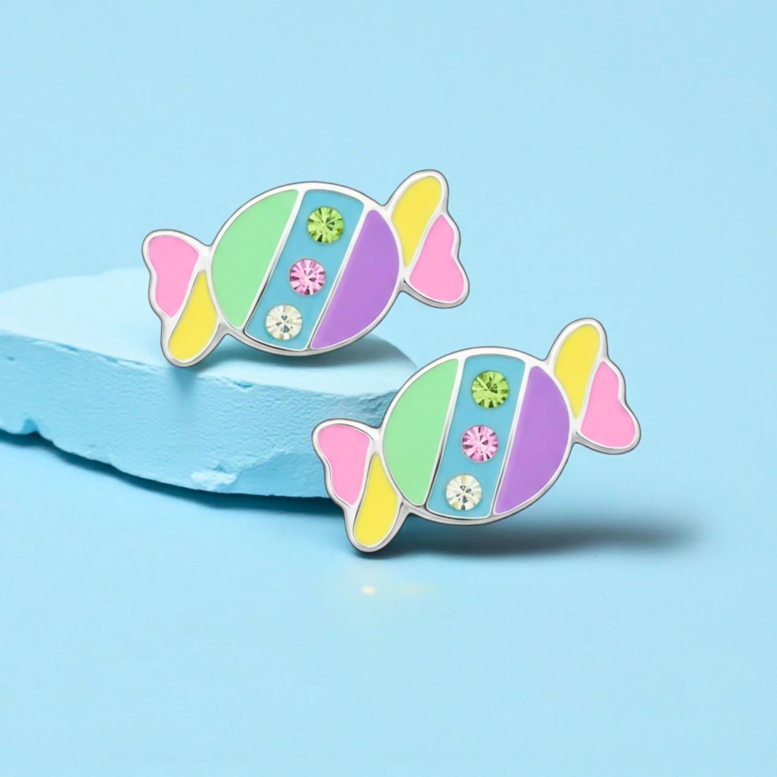 CANDY - náušnice z chirurgické oceli - stříbrná