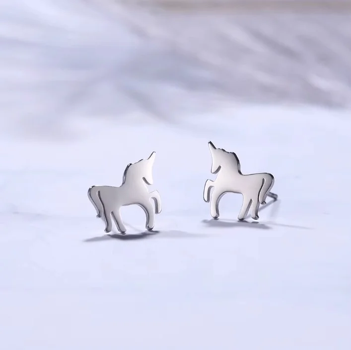 UNICORN DREAM - náušnice z chirurgické oceli - stříbrná