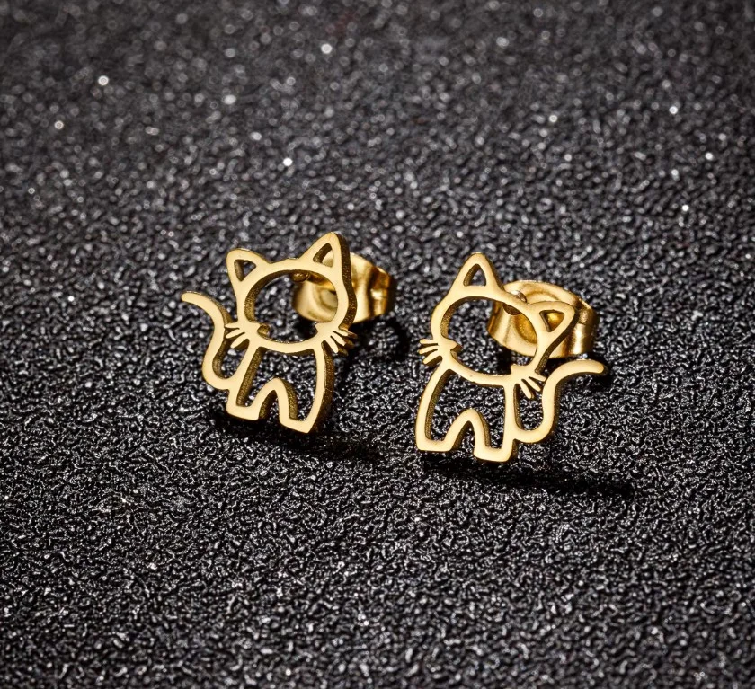 GOLDEN MICKA - náušnice z chirurgické oceli - stříbrná