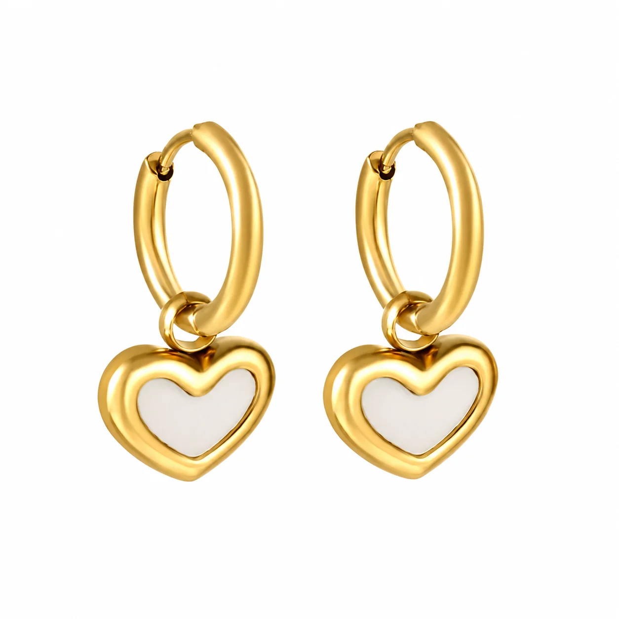 AMORE GOLD - náušnice z chirurgické oceli - zlatá