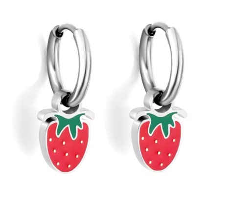 BERRY JOY - náušnice z chirurgické oceli - stříbrná