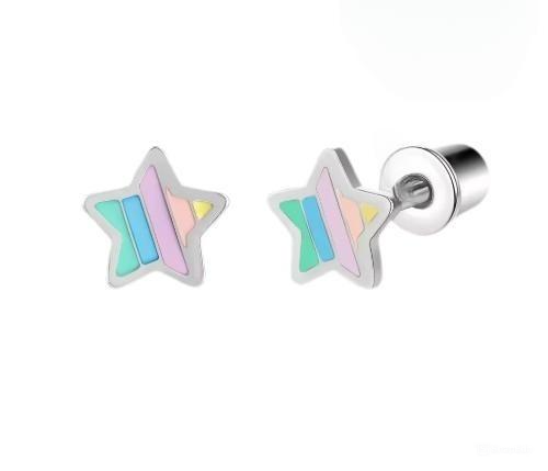 STAR SPRINKLE - náušnice z chirurgické oceli - stříbrná
