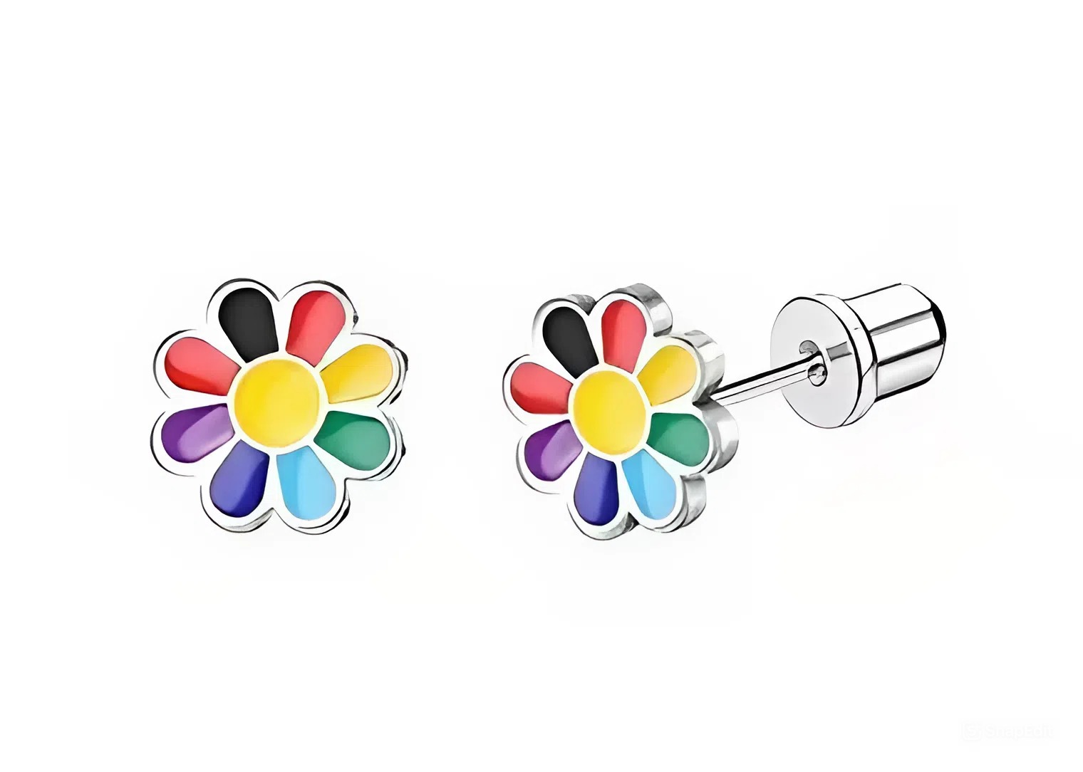COLOR BLOOM - náušnice z chirurgické oceli - stříbrná