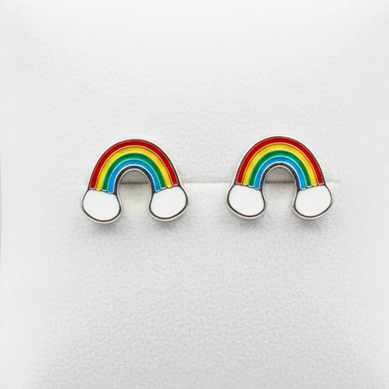 MAGIC RAINBOW  - náušnice z chirurgické oceli - stříbrná