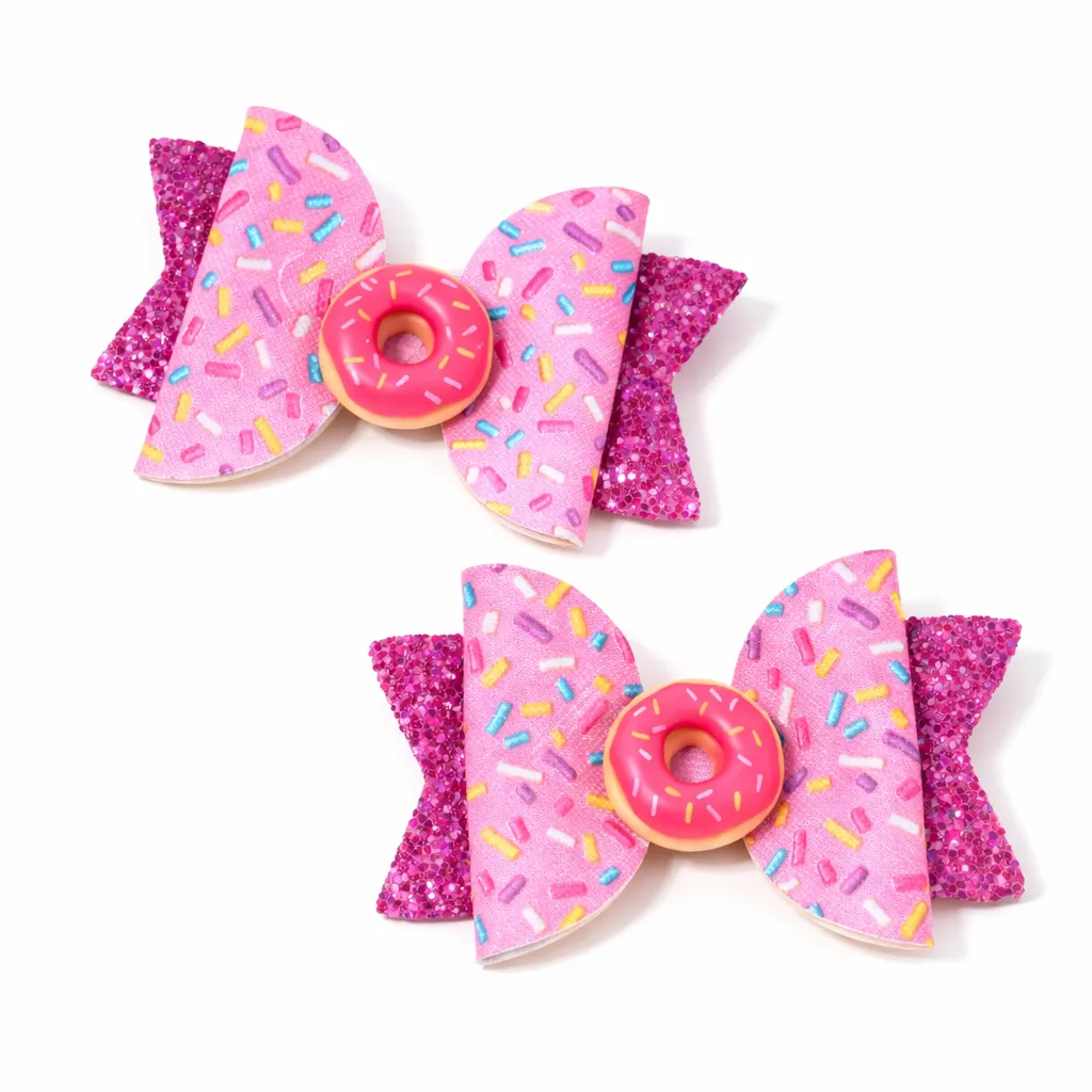 HAPPY DONUT - spony do vlasů s mašlí 2ks