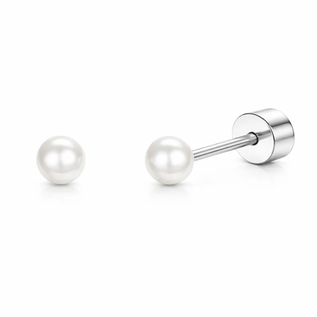 PEARL MINI - náušnice z chirurgické oceli - stříbrná