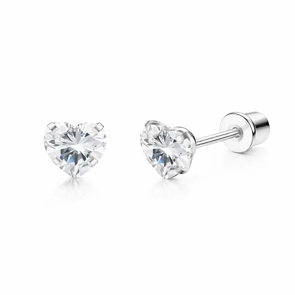 BRIGHT HEART MINI (4mm) - náušnice z chirurgické oceli - stříbrná