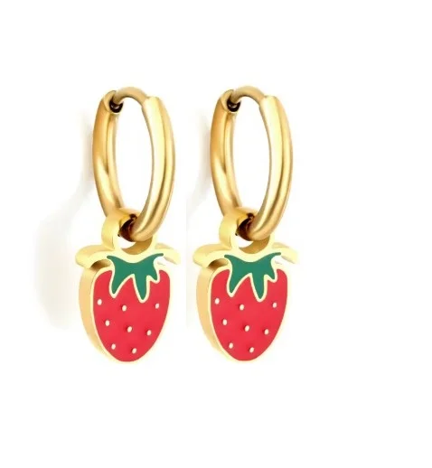 BERRY JOY GOLD - náušnice z chirurgické oceli - zlatá