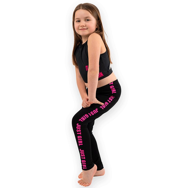 Klasické legíny JUST GIRL - růžový nápis, velikost 116