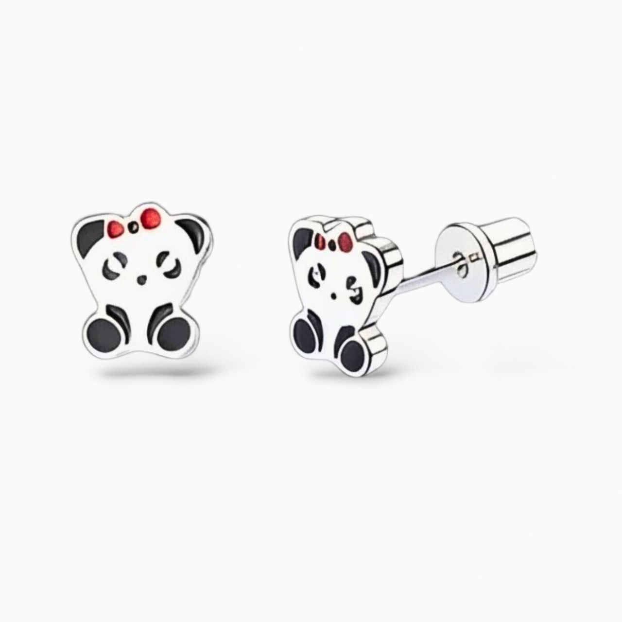 LUXURY PANDA - náušnice z chirurgické oceli - stříbrná