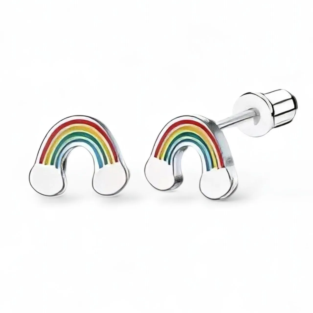 MAGIC RAINBOW  - náušnice z chirurgické oceli - stříbrná