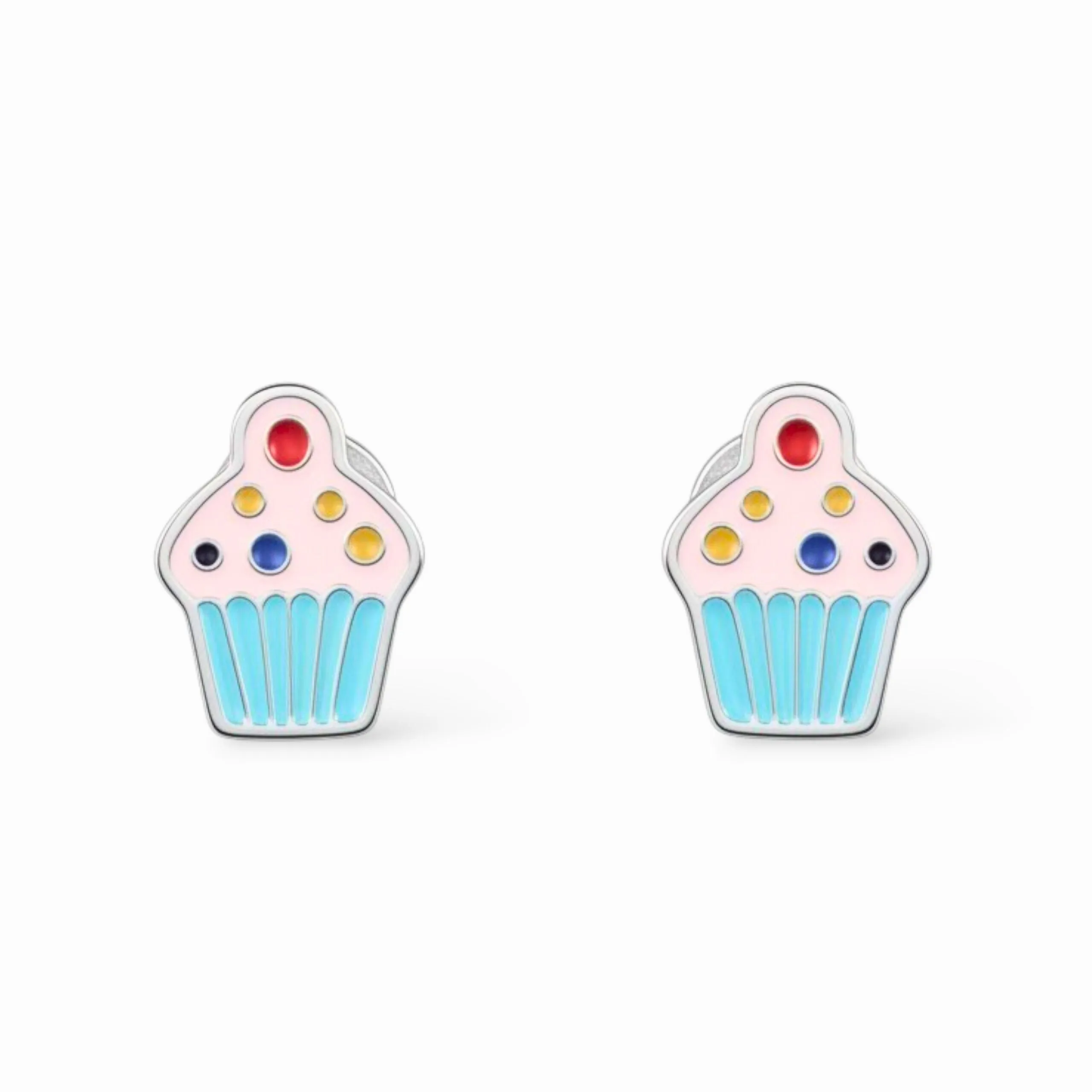 CUPCAKE - náušnice z chirurgické oceli - stříbrná