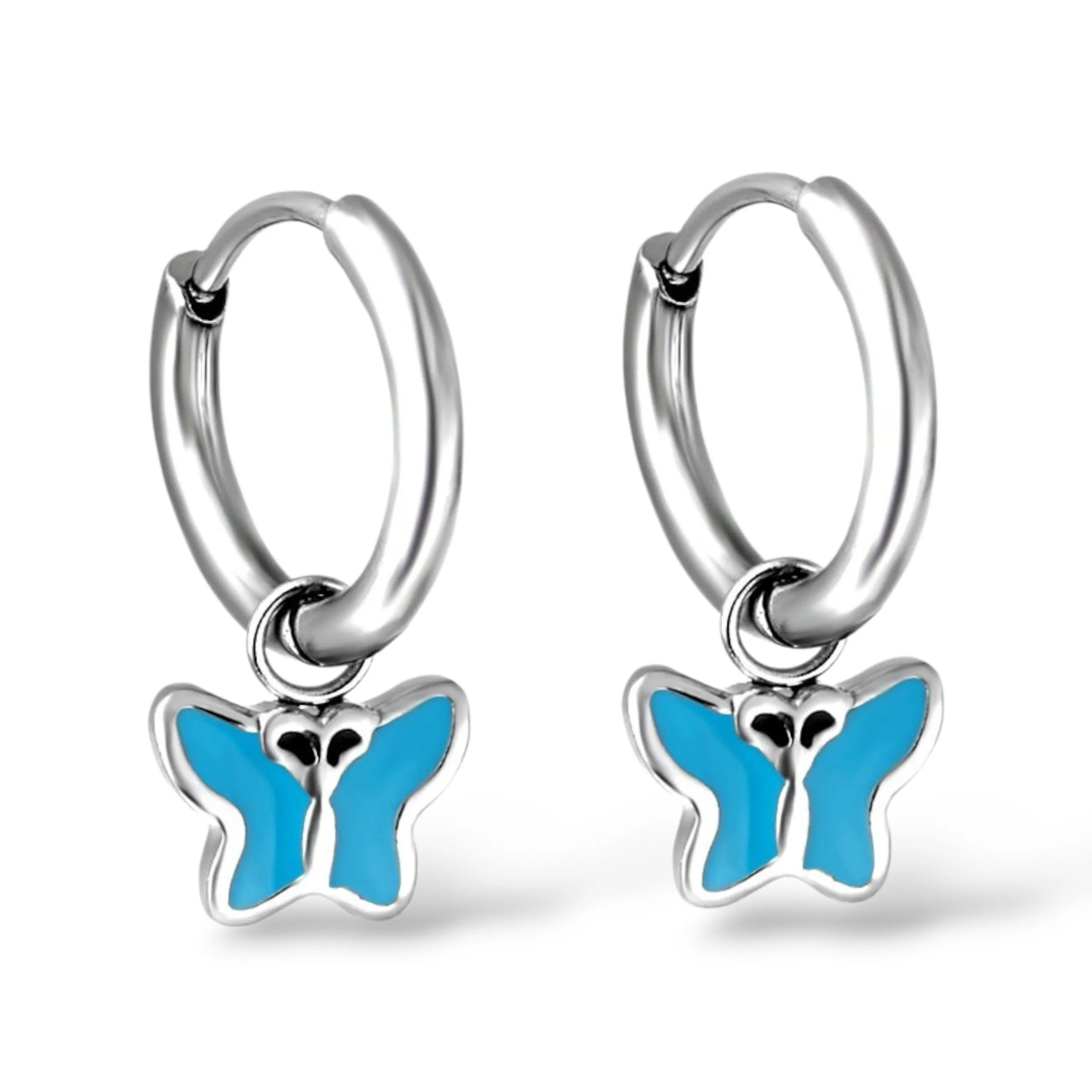 AQUA WINGS - náušnice z chirurgické oceli - stříbrná