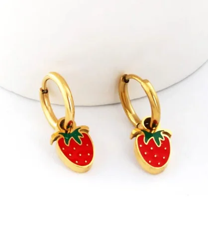 BERRY JOY GOLD - náušnice z chirurgické oceli - zlatá