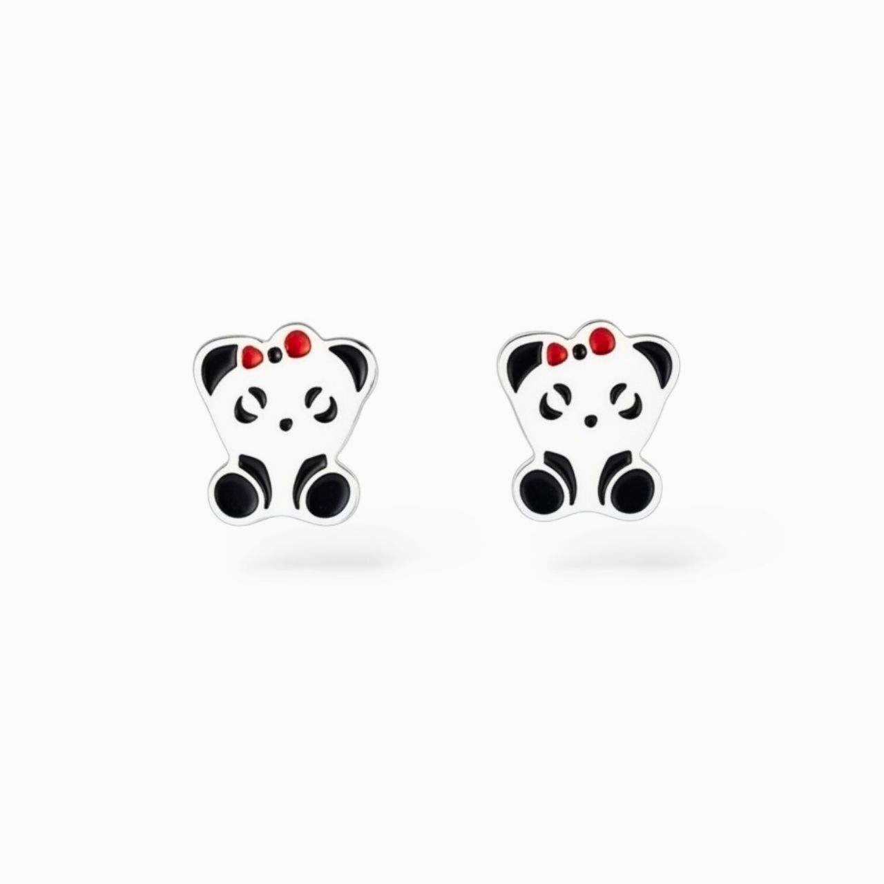 LUXURY PANDA - náušnice z chirurgické oceli - stříbrná
