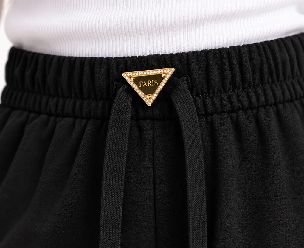 Středně zateplené široké legíny - WIDE PARIS BLACK - velikosti od 122 do 164