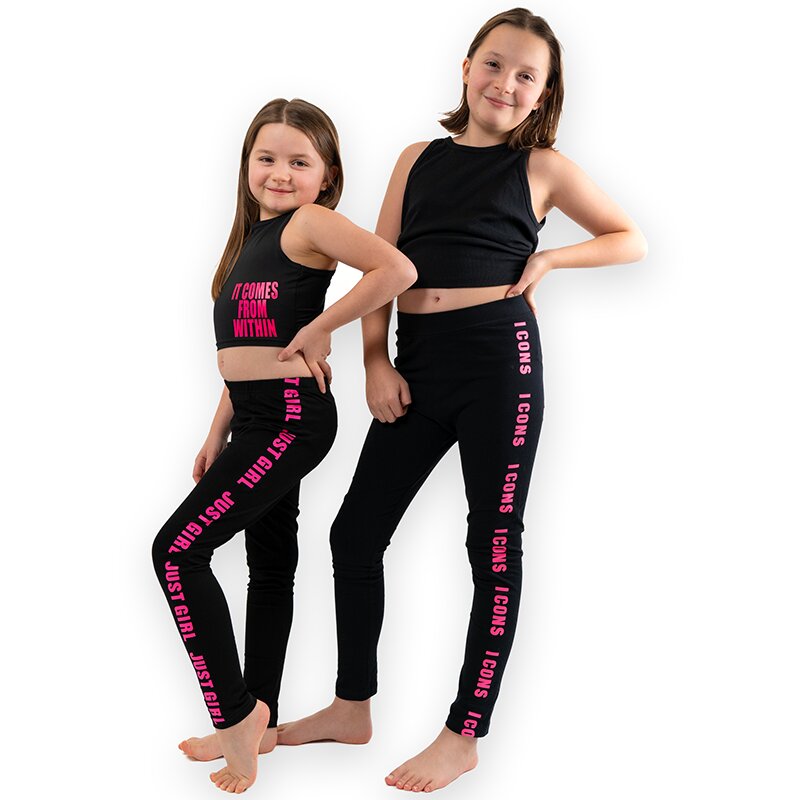 Klasické legíny JUST GIRL - růžový nápis, velikost 116