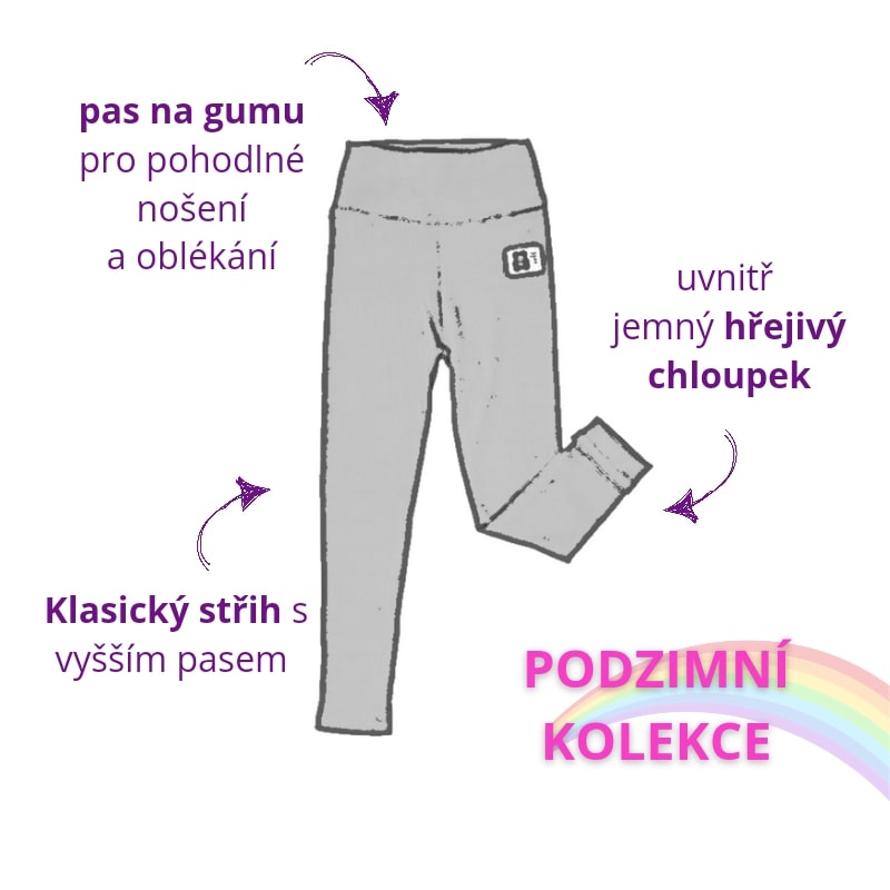 Středně zateplené legíny - Večerní zář, velikost 98-104